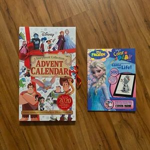 Disney Storybook Advent Calendar & Frozen Activity Coloring Book Holiday Bundle